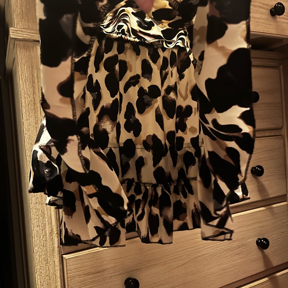 Leopard Print Ruffle Skirt - Picture 2 of 4